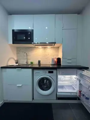 Cuisine ou kitchenette dans l'établissement Beautiful Studio Near Basel 2 pers parking