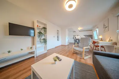 Télévision ou salle de divertissement dans l'établissement Beautiful apartment Near Basel 4 people Huningue