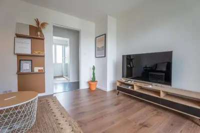 Télévision ou salle de divertissement dans l'établissement Le Riedisheim Bel Appartement Gare Mulhouse