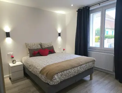 Un ou plusieurs lits dans un hébergement de l'établissement Appartement Familial- T3 LUXE- Borne VE- Recharging Station - 5min de la Gare- Colmar