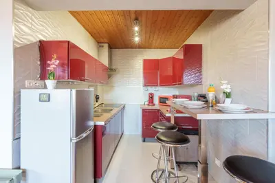 Cuisine ou kitchenette dans l'établissement Les Champis - Studio pour 3p