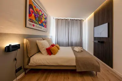 Un ou plusieurs lits dans un hébergement de l'établissement Slate at Max, Luxury in Mulhouse