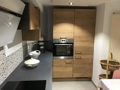 Cuisine ou kitchenette dans l'établissement Une pause en Alsace