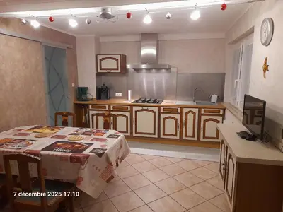 Cuisine ou kitchenette dans l'établissement Gîte des Tourtereaux proche Europapark et Rulantica