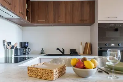 Cuisine ou kitchenette dans l'établissement Lodge Belle Hutte - Proche des Pistes