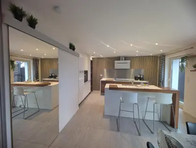 Cuisine ou kitchenette dans l'établissement La Chataigneraie