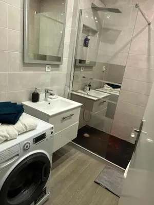 Salle de bains dans l'établissement Appartement moderne esprit loft avec balcon centre Colmar proche gare et Place Rapp