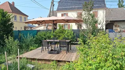 Jardin de l'établissement Maison - terrasse - piscine