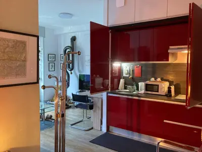 Cuisine ou kitchenette dans l'établissement Appartement Les Tulipes