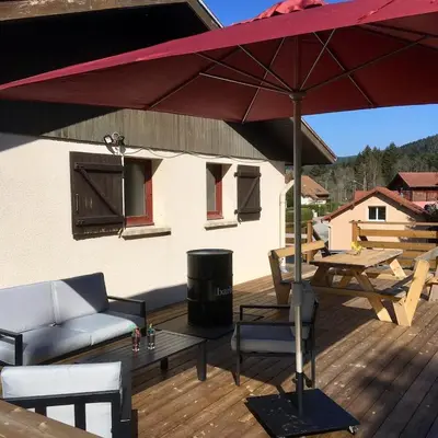 Balcon ou terrasse dans l'établissement Chalet Altitude Evasion, au cœur des Vosges