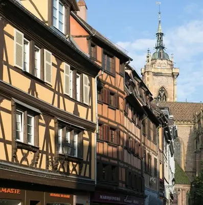 Vue générale sur Colmar ou vue de la ville depuis l'appartement