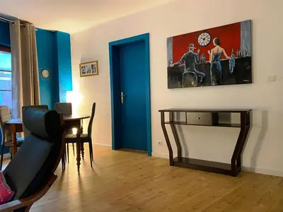 Coin salon dans l'établissement Apartment Bugatti in Riquewihr by Interhome