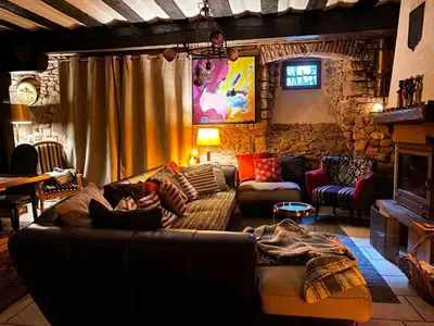 Coin salon dans l'établissement Apartment Bartholdi in Reichenweier by Interhome