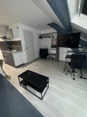 Cuisine ou kitchenette dans l'établissement Bel appartement calme