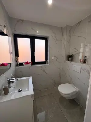 Salle de bains dans l'établissement Maison spacieuse au cœur de l'Alsace