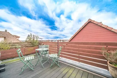 Balcon ou terrasse dans l'établissement Le Repos du Rhin - 20min de Mulhouse