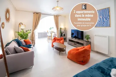 Coin salon dans l'établissement L'Océane - Parking gratuit - Netflix - Centre ville - 44 m2