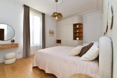 Un ou plusieurs lits dans un hébergement de l'établissement Large apartment, chic and cozy - Colmar