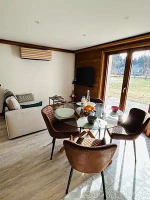 Coin salon dans l'établissement le Jardin du lac Appartement Cosy au calme