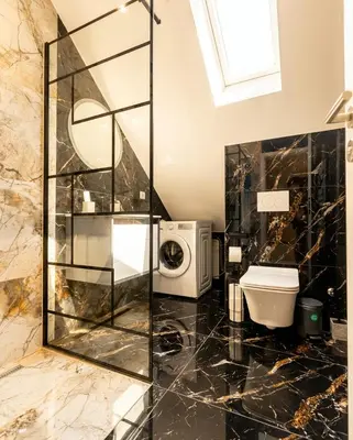 Salle de bains dans l'établissement Le First Class-Résidence prestige euroairport
