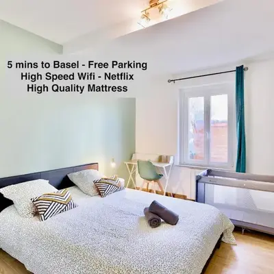 5 mins to Basel - Private Parking Space - Fully Renovated