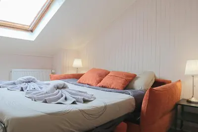 Un ou plusieurs lits dans un hébergement de l'établissement TERRACOTTA Duplex, 8 guest, Garage included