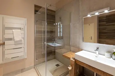 Salle de bains dans l'établissement Appartement A Travers Champs avec Sauna et Parking