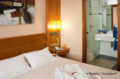 Un ou plusieurs lits dans un hébergement de l'établissement Hôtel Le Rapp