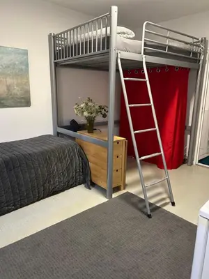 Un ou plusieurs lits dans un hébergement de l'établissement Studio sur cour au coeur de Colmar