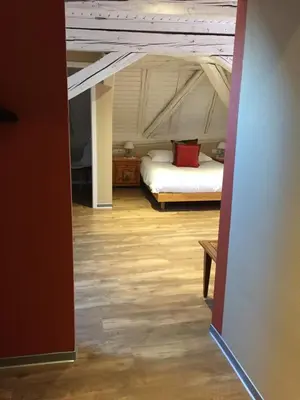 Un ou plusieurs lits dans un hébergement de l'établissement Auberge Le Meisenberg