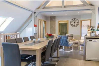 Cuisine ou kitchenette dans l'établissement Gîte Spa Sauna Piscine CÔTÉ VERGER Merxheim Alsace