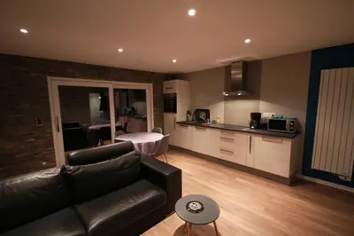 Cuisine ou kitchenette dans l'établissement Les Bords de L´Ill