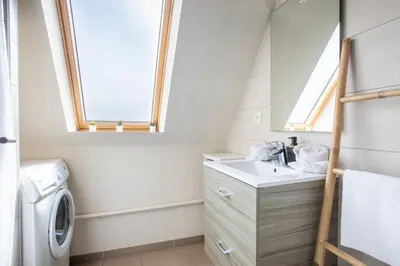 Salle de bains dans l'établissement Gîte 