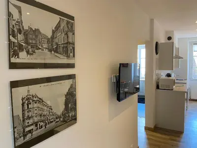 Cuisine ou kitchenette dans l'établissement L'Ours de Colmar - Appartements en centre ville