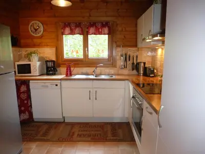 Cuisine ou kitchenette dans l'établissement Le Chalet de Philippe