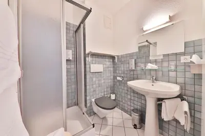 Salle de bains dans l'établissement Hôtel Deybach