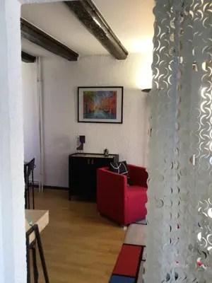 Coin salon dans l'établissement Little Bartholdi - Appartement Colmar Hyper Centre
