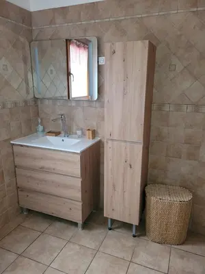 Salle de bains dans l'établissement Chalet Biazot