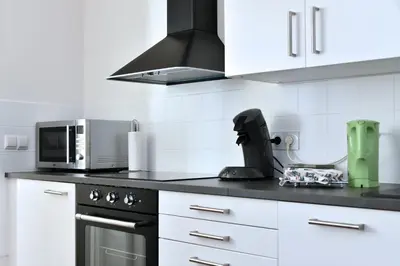 Cuisine ou kitchenette dans l'établissement Appartement Les Cigognes du Centre