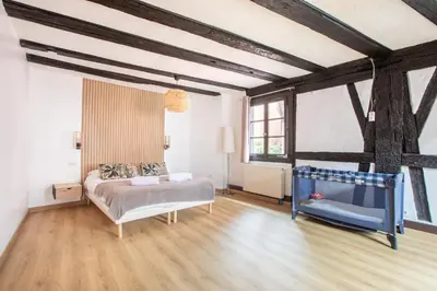 Un ou plusieurs lits dans un hébergement de l'établissement Gîte 