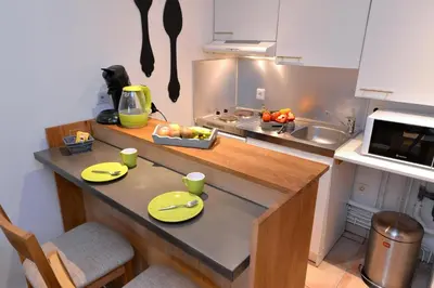 Cuisine ou kitchenette dans l'établissement Appartement Le cosy de la Petite Venise