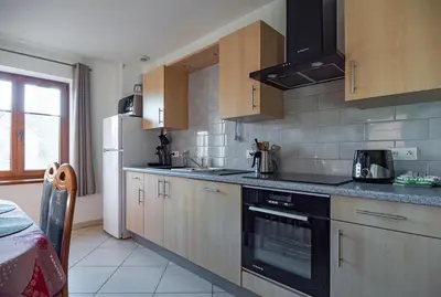 Cuisine ou kitchenette dans l'établissement Gîtes Goettelmann Didier