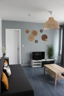 Coin salon dans l'établissement Cosy F2 Basel Saint-Louis