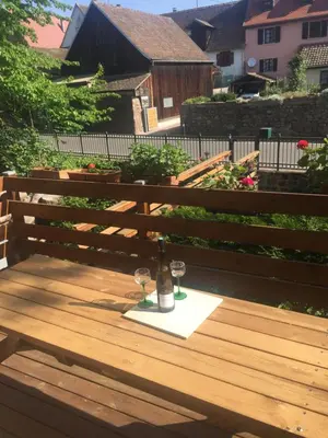 Balcon ou terrasse dans l'établissement Le Gite du Pont