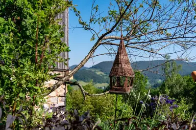 Vue générale sur la montagne ou vue sur la montagne depuis la maison d'hôtes