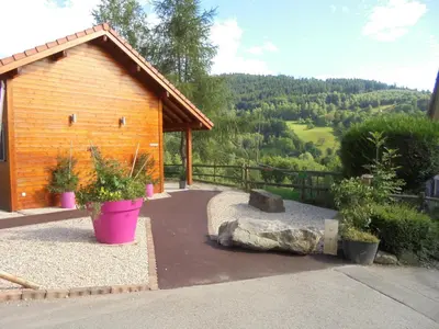 Vue générale sur la montagne ou vue sur la montagne depuis la maison d'hôtes