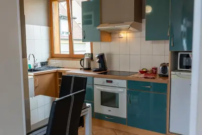 Cuisine ou kitchenette dans l'établissement Le Schwendala - Quartier Petite Venise