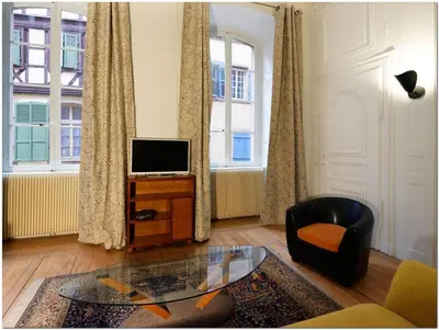 Télévision ou salle de divertissement dans l'établissement Appartement Le 22 - Colmar Centre Parking Privatif en option