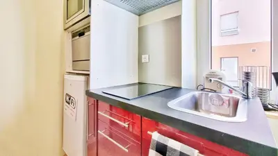 Cuisine ou kitchenette dans l'établissement Splendide Studio Centre Colmar