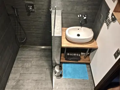 Salle de bains dans l'établissement Gîte Bodenmatt